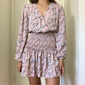Light Pink Floral A Line Dress